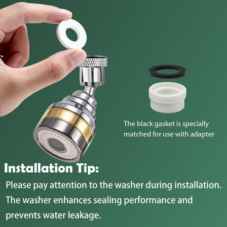 Multi-Function Rotating Faucet Aerator – 360° Swivel Kitchen Sink Extender with Adjustable Flow Modes, 3-inch & 7-inch Lengths, Anti-Splash Sprayer for Washing, Cleaning, and Filling (Silver,Short)