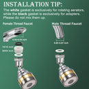 Multi-Function Rotating Faucet Aerator – 360° Swivel Kitchen Sink Extender with Adjustable Flow Modes, 3-inch & 7-inch Lengths, Anti-Splash Sprayer for Washing, Cleaning, and Filling (Silver,Short)