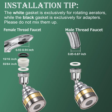 Multi-Function Rotating Faucet Aerator – 360° Swivel Kitchen Sink Extender with Adjustable Flow Modes, 3-inch & 7-inch Lengths, Anti-Splash Sprayer for Washing, Cleaning, and Filling (Silver,Short)