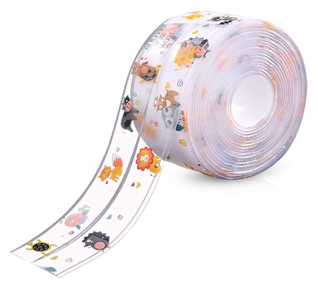 2-Pack Waterproof Self-Adhesive Sealant Tape – Transparent PVC Edge Strip for Kitchen, Bathroom, Sink, Toilet, and Wall Corners – Easy to Cut and Clean (Pattern1)