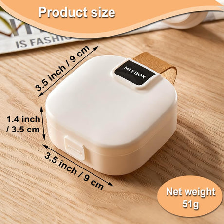 2-Piece Mini Storage Box Set for Cables, Chargers & Jewelry – Portable Organizer with Leather Handle and Snap Closure for Desk or Travel (White & Gray)