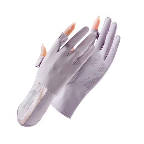 UV Protective Driving Gloves for Women – UPF 50+ Sunscreen Gloves with Touchscreen Function & Anti-Slip Palm, Long Cuff for Hiking, Cycling, Fishing, Golfing (Purple)