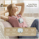 Portable Neck Fan with 5 Speeds – Rechargeable USB Mini Fan for Outdoor Travel, Work & Camping – Silent Personal Cooling Fan (Blue)