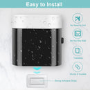Wall-Mounted Toothbrush Holder & Automatic Toothpaste Dispenser with Magnetic Dust Cover for Family Bathroom (Black)