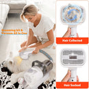 All-in-One Pet Grooming Vacuum Kit with Electric Clipper & Brushes for Dogs and Cats, Low Noise & Strong Suction (Grey)