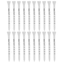 Golf Tee Pack of 100 with Measurement Scale – White Plastic Tees for Driving Range, Practice & Tournament Use (White)