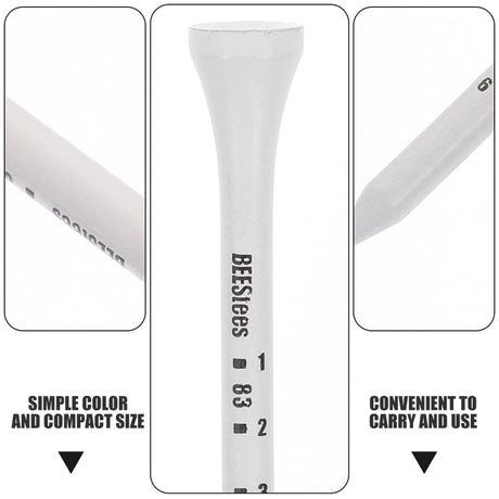 Golf Tee Pack of 100 with Measurement Scale – White Plastic Tees for Driving Range, Practice & Tournament Use (White)