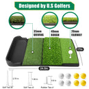 Foldable 4-in-1 Golf Practice Mat with Ball Tray – 24.5x17in Tri-Turf Hitting Pad for Indoor & Outdoor Training, Includes 8 Balls & 9 Tees (Green)