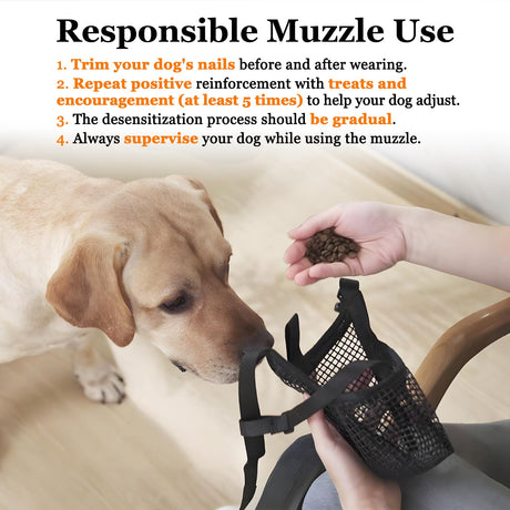 Soft Mesh Dog Muzzle for Small Medium Large Dogs – Breathable Adjustable Anti-Bite Chewing Guard with Overhead Strap – Fits Labrador, German Shepherd, Golden Retriever – 5 Sizes (Grey,M)