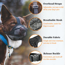 Soft Mesh Dog Muzzle for Small Medium Large Dogs – Breathable Adjustable Anti-Bite Chewing Guard with Overhead Strap – Fits Labrador, German Shepherd, Golden Retriever – 5 Sizes (Grey,M)