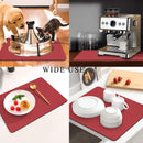 Kitchen Counter Mat for Coffee Maker – Absorbent & Quick-Dry Bar Pad with Non-Slip Backing, Protective Surface for Espresso Machine, Dish Drying Mat (Red,30*50cm)