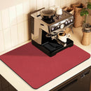 Kitchen Counter Mat for Coffee Maker – Absorbent & Quick-Dry Bar Pad with Non-Slip Backing, Protective Surface for Espresso Machine, Dish Drying Mat (Red,50*60cm)