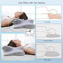 High-Performance Butterfly Memory Foam Pillow – 15° Cervical Support, Cooling Gel Cover, Ergonomic Contour Design for Neck Pain Relief & Deep Sleep – Ideal for Side & Back Sleepers (White & Gray)
