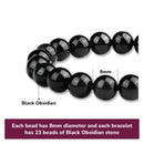 8mm Natural Black Obsidian Beaded Bracelet for Men and Women – Stretchable Healing Crystal Jewelry with Elastic Band, Protective Energy Stone Gift for Birthday, Valentine’s Day, Meditation (Black)