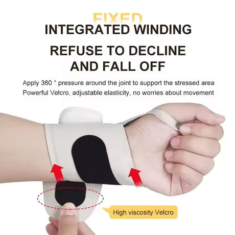 Smart Wrist Massage Brace with 10 Modes & 29 Intensity Levels – Rechargeable Heat Therapy and TENS for Pain Relief, Carpal Tunnel Support, and Joint Comfort (White)  | Blue Version Available In-Store