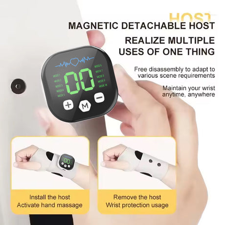 Smart Heated Wrist Support with Vibration Massage – 3 Heat Levels & 10 Modes for Comfort, Recovery & Daily Use (Blue) | White Version Available In-Store