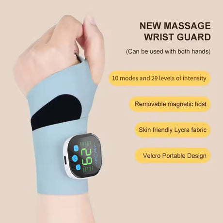 Smart Heated Wrist Support with Vibration Massage – 3 Heat Levels & 10 Modes for Comfort, Recovery & Daily Use (Blue) | White Version Available In-Store
