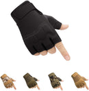 Tactical Fingerless Gloves with Knuckle Protection – Breathable Outdoor Gloves for Shooting, Hunting, Cycling, and Training (Black,L)