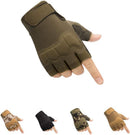 Tactical Fingerless Gloves with Knuckle Protection – Breathable Outdoor Gloves for Shooting, Hunting, Cycling, and Training (Green,XL)
