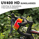 High-End Polarized Sports Sunglasses for Men Women – UV400 Protection, Anti-Fog, Lightweight TR90 Frame, Removable Lens, Ideal for Cycling, Running, Fishing, Golf (White & Red)