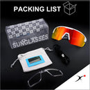 High-End Polarized Sports Sunglasses for Men Women – UV400 Protection, Anti-Fog, Lightweight TR90 Frame, Removable Lens, Ideal for Cycling, Running, Fishing, Golf (White & Red)