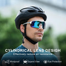 High-End Polarized Sports Sunglasses for Men Women – UV400 Protection, Anti-Fog, Lightweight TR90 Frame, Removable Lens, Ideal for Cycling, Running, Fishing, Golf (White & Blue)