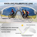 High-End Polarized Sports Sunglasses for Men Women – UV400 Protection, Anti-Fog, Lightweight TR90 Frame, Removable Lens, Ideal for Cycling, Running, Fishing, Golf (White & Blue)