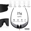 High-End Polarized Sports Sunglasses for Men Women – UV400 Protection, Anti-Fog, Lightweight TR90 Frame, Removable Lens, Ideal for Cycling, Running, Fishing, Golf (Black)