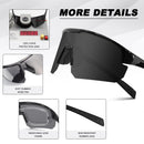 High-End Polarized Sports Sunglasses for Men Women – UV400 Protection, Anti-Fog, Lightweight TR90 Frame, Removable Lens, Ideal for Cycling, Running, Fishing, Golf (Black)