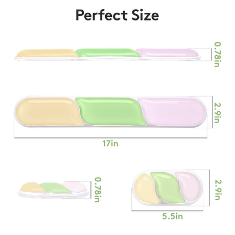 Ergonomic Gel Wrist Rest Set – Keyboard and Mouse Support Pad with Soft Cushioning for Office, Work, Gaming, and Study – Anti-Slip Base, Comfortable Design (Pink-Green-Orange)
