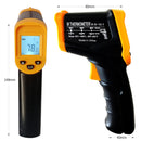 Infrared Thermometer Gun – Non-Contact Digital Laser Temp Meter for Cooking, HVAC, Automotive & Industrial Use, -50°C to 500°C, Backlit LCD, 12:1 D:S Ratio (Black/Yellow)
