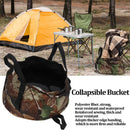 Collapsible Outdoor Bucket with Handles – Foldable Water Container for Camping, Fishing, Travel & Washing, Durable Waterproof Polyester Basin (Camouflage)