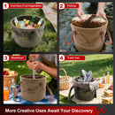 Multi-Use Collapsible Bucket – Foldable Camping Container with Dual Handles, 10L/20L Capacity, Supports 22 lbs or 44 lbs, Waterproof PVC Mesh for Fishing, Washing, Picnics & Outdoor Use (Coffee,Large)
