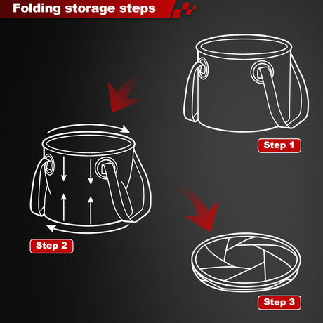 Multi-Use Collapsible Bucket – Foldable Camping Container with Dual Handles, 10L/20L Capacity, Supports 22 lbs or 44 lbs, Waterproof PVC Mesh for Fishing, Washing, Picnics & Outdoor Use (Coffee,Trumpet)