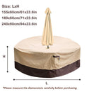 Round Patio Furniture Cover with Umbrella Hole: Waterproof 4-Season Protector for Garden, Balcony Table & Chair Sets(155x60 cm LxH)