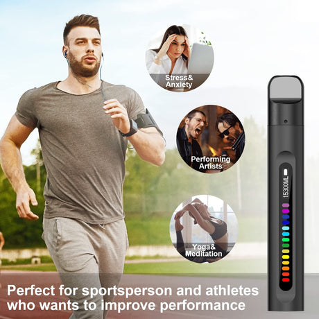 Portable Smart Breathing Trainer – Rechargeable Respiratory Exercise Device with LED Progress Bar | Boost Lung Capacity & Endurance for Athletes, Runners & Fitness Enthusiasts
