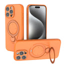 Magnetic Shockproof Case with 360-Degree Rotating Ring Stand for iPhone 16 Pro Max – Slim Protective Phone Cover with Airbag Corners and Wireless Charging Support for Home, Office, Travel and Daily Use (Orange)