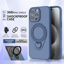 Magnetic Shockproof Case with 360-Degree Rotating Ring Stand for iPhone 16 Pro – Slim Protective Phone Cover with Airbag Corners and Wireless Charging Support for Home, Office, Travel and Daily Use (Orange)