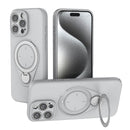 Magnetic Shockproof Case with 360-Degree Rotating Ring Stand for iPhone 16 Pro – Slim Protective Phone Cover with Airbag Corners and Wireless Charging Support for Home, Office, Travel and Daily Use (Grey)