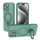 Magnetic Shockproof Case with 360-Degree Rotating Ring Stand for iPhone 16 Pro – Slim Protective Phone Cover with Airbag Corners and Wireless Charging Support for Home, Office, Travel and Daily Use (Green)