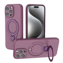 Magnetic Shockproof Case with 360-Degree Rotating Ring Stand for iPhone 16 Pro – Slim Protective Phone Cover with Airbag Corners and Wireless Charging Support for Home, Office, Travel and Daily Use (Purple)