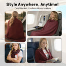Premium Travel Blanket – Ultra-Soft Knit Wrap for Airplane, Car, Office Naps, and Gifts – Lightweight, Breathable, and Stylish with Storage Bag (Red)