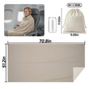 Premium Travel Blanket – Ultra-Soft Knit Wrap for Airplane, Car, Office Naps, and Gifts – Lightweight, Breathable, and Stylish with Storage Bag (Khaki)