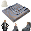 Premium Travel Blanket – Ultra-Soft Knit Wrap for Airplane, Car, Office Naps, and Gifts – Lightweight, Breathable, and Stylish with Storage Bag (Blue)