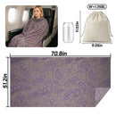 Premium Travel Blanket – Ultra-Soft Knit Wrap for Airplane, Car, Office Naps, and Gifts – Lightweight, Breathable, and Stylish with Storage Bag (Purple)