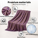 Premium Travel Blanket – Ultra-Soft Knit Wrap for Airplane, Car, Office Naps, and Gifts – Lightweight, Breathable, and Stylish with Storage Bag (Purple)