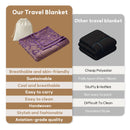Premium Travel Blanket – Ultra-Soft Knit Wrap for Airplane, Car, Office Naps, and Gifts – Lightweight, Breathable, and Stylish with Storage Bag (Purple)