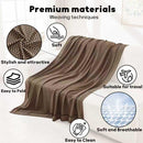 Premium Travel Blanket – Ultra-Soft Knit Wrap for Airplane, Car, Office Naps, and Gifts – Lightweight, Breathable, and Stylish with Storage Bag (Brown)