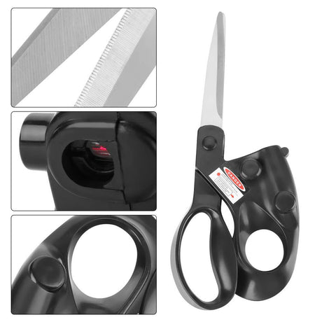 Professional Laser Guided Sewing Scissors for Home Craft Wrapping Gift Fabric Sewing Cut Straight Fast for Fabric Paper Crafts | Upgraded Ergonomic Handle (Black)
