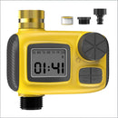 Smart Outdoor Watering Timer with Rain Delay & Manual Mode – Automatic Garden Irrigation Controller for Lawn, Patio, Pool and Vegetable Garden (Yellow)